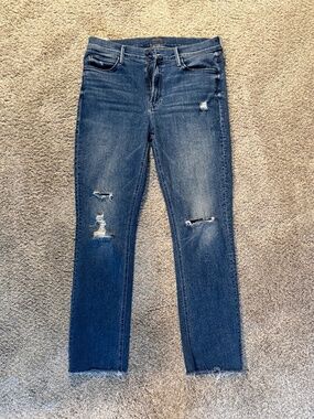 MOTHER Mid Rise Dazzler Ankle Fray - Weekend Warrior (Size 31)